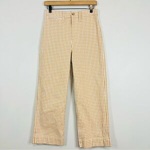 Madewell Gingham Ankle Pants in Tan and White
